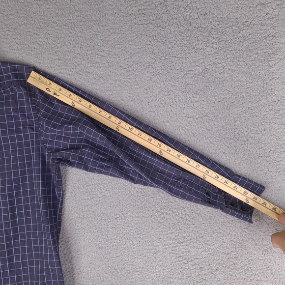 Thomas Dean Shirt Mens Medium Gray Plaid Long‎ Sleeve Button Down - Picture 16 of 16